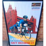 CYCLING - A TOUR DE FRANCE LONDON 2007 POSTER framed and glazed, 62.5cm x 100cm.