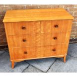 A SATINWOOD CHEST OF TWO SHORT AND TWO LONG DRAWERS 97cm wide 48cm deep 85cm high; together with a