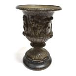 FERDINAND BARBEDIENNE: A FRENCH BRONZE VASE relief moulded with a continuous scene of Bacchanalian