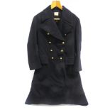 MILITARIA - A BRITISH ROYAL NAVY OFFICER'S OVERCOAT by Gieves, approximate chest size 42'.