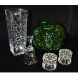 A GROUP OF CZECH/BOHEMIAN ART GLASS including a Max Kannegiesser Borske Sklo ball vase, the