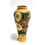 A MOORCROFT 'VICTORIANA' PATTERN VASE of slender baluster form, signed by Emma Bossons and dated