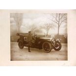 MILITARIA - ASSORTED RED CROSS COLLECTABLES including two photographs of a Red Cross motor car, by