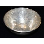 AN EGYPTIAN SILVER ISLAMIC DESIGN BOWL the small bowl 11cms diameter decorated with stylised