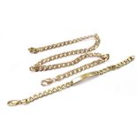 A GENT'S SILVER HEAVY GAUGE CHAIN the bevelled link chain 20 inches long with a silver I.D.