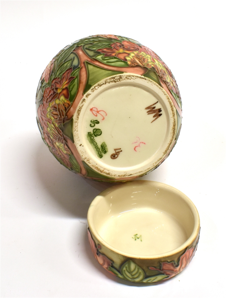 A LARGE MOORCROFT POTTERY 'FLAME OF THE FOREST' PATTERN GINGER JAR AND COVER designed by Philip - Image 2 of 2