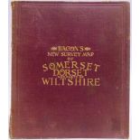 [MAP] Bacon's New Survey [folding] Map of the Counties of Somerset, Dorset and Parts of Wiltshire,