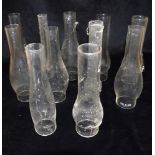 ELEVEN VARIOUS OIL LAMP FUNNELS approximately 26cm high Condition Report : dusty, but no chips or