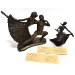 TWO JOHN LETTS LIMITED EDTITION SCULPTURES: 'Pas de Deux' numbered 147/250, 30cm high; and '