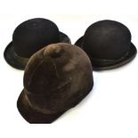 A BLACK BOWLER HAT by S.Patey (London) Ltd, Size 6¼; another by Christys' London, size 6¼; and a