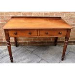 VICTORIAN MAHOHANY TWO DRAWER SIDE TABLE 70cm x 108cm x 59cm