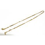 A 9CT GOLD NECKLET the saw-tooth link design to a bolt ring fastener, 17 inches long, weighing