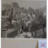 RACHEL ANN LE BAS, N.E.A.C., R.E. (ENGLISH, 1923-2020) 'Roof-tops in Amsterdam', etching, titled