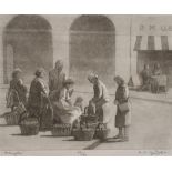 RACHEL ANN LE BAS, N.E.A.C., R.E. (ENGLISH, 1923-2020) 'A Greengrocer's Shop in Orta - Italy',