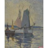 ROBERT DOUGLAS BURT (fl.1921-1937) Fishing Boatson a Calm Sea Oil on canvas Signed 'R D Burt'