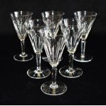 A SET OF SIX WATERFORD CRYSTAL 'SHEILA' PATTERN SHERRY GLASSES 13.5cm high Condition Report : good