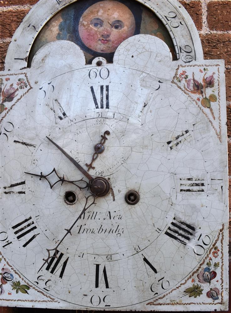 A GEORGE III MAHOGANY CASED LONGCASED CLOCK the enamel dial inscribed 'Will New Trowbridge', with