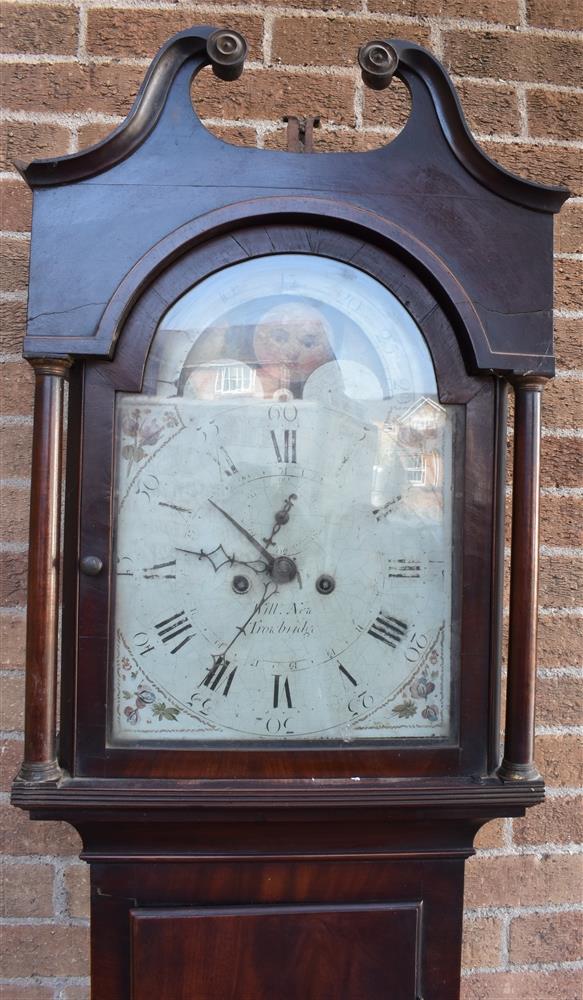 A GEORGE III MAHOGANY CASED LONGCASED CLOCK the enamel dial inscribed 'Will New Trowbridge', with - Image 3 of 3