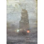 GEORGE RICARD-CORDINGLEY (FRENCH 1873-1939) Galleon at Sea,Oil on board,Signed & dated '03 left