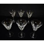 A SET OF SIX WATERFORD CRYSTAL 'SHEILA' PATTERN WINE GLASSES 17.5cm high Condition Report : good