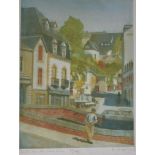 RACHEL ANN LE BAS, N.E.A.C., R.E. (ENGLISH, 1923-2020) 'Centre de Ville - Pont Aven', aquatint and