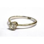 A DIAMOND SOLITAIRE PLATIMUM RING The round brilliant cut diamond weighing approx. 0.36 carat 6 Claw