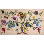 A WOOLWORK FLORAL PANEL 29cm x 50.5cm, framed and glazed. Condition Report : Good condition, with
