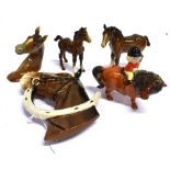 A BESWICK BAY HORSEHEAD AND HORSESHOE. No 806, width 18cm for wall hanging. Two Beswick Bay Foals; a