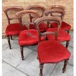 SET OF EIGHT MAHOGANY FRAMED DINING CHAIRS 89cm high