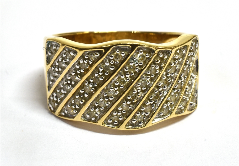 A DIMAOND SET 9ct YELLOW GOLD DRESS RING size P 1/2 approx 6.0 - Image 2 of 3