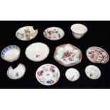 A MIXED COLLECTION OF CHINESE CERAMICS including bowl and matching saucer enamelled with sages,