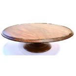 VICTORIAN MAHOGANY LAZY SUSAN with pie crust edge and raised on central column and with a circular