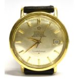 A GENT'S OMEGA CONSTELLATION GOLD PLATED WATCH the automatic movement with sweep second hand and