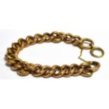AN EDWARDIAN 9CT GOLD CURB LINK BRACELET The twisted curb link of hollow construction patterned to