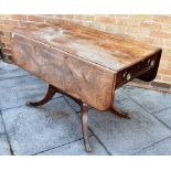 LATE 19TH CENTURY MAHOGANY PEMBROKE TABLE with single drawer to one side, and a faux drawer to the