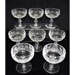 A SET OF EIGHT WATERFORD CRYSTAL 'COLLEEN' PATTERN CHAMPAGNE GLASSES, Condition Report : no chips or