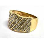 A DIMAOND SET 9ct YELLOW GOLD DRESS RING size P 1/2 approx 6.0