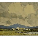 PAUL HENRY RHA (1876-1958) A Village by the Lake, Connemara' Coloured print Signed in pencil lower