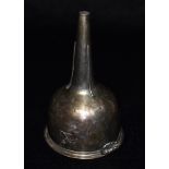 A WILLIAM IV SILVER WINE FUNNEL Pierced with flower head design, plain bowl shell shaped clip,