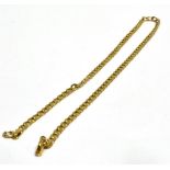 A 9CT GOLD NECK CHAIN the curb link of hollow construction to bolt ring fastener, 18 inches long,