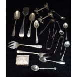 A QUANTITY OF ASSORTED SILVER WARE To include a set of 6 coffee spoons, a small silver Filigree box,