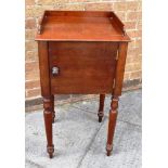 VICTORIAN MAHOGANY POT CUPBOARD, raised on circular supports