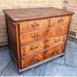 19th CENTURY CHEST OF TWO SHORT OVER THREE LONG GRADUATING DRAWERS, each drawer with a
