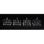 A1213 - 29 A SET OF FOUR SMALL SILVER TOAST RACKS By Heseler Brothers, The wirework, 4 slice toast