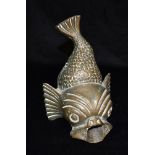 A BRONZE MODEL OF A STYLISED FISH, 20cm long Condition Report : no signs of damage. curious piece,