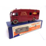A DINKY NO.581, HORSE BOX 'BRITISH RAILWAYS' maroon with matching grooved hubs, good to fair