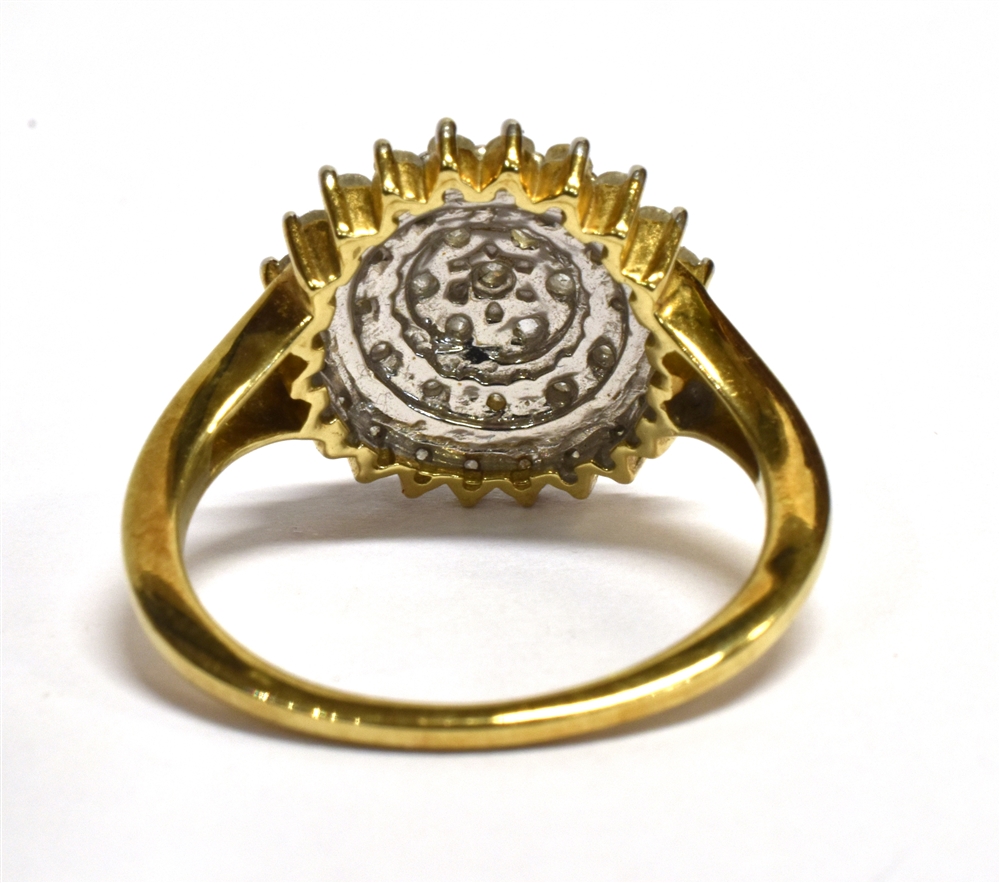 A DIAMOND MULTI-TEIR CLUSTER 9CT GOLD RING the small round brilliant cut diamonds weighing a total - Image 4 of 4