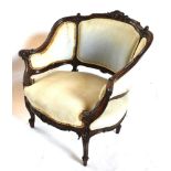 19TH CENTURY WALNUT PARLOUR CHAIR, 79cm high