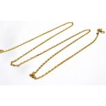 A 14CT GOLD CHAIN the belcher link chain 24 inches long to a bolt ring fastener, weighing approx.