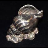 A LATE VICTORIAN SILVER PLATED SPOON WARMER IN THE FORM OF A CONCH SHELL The realistically